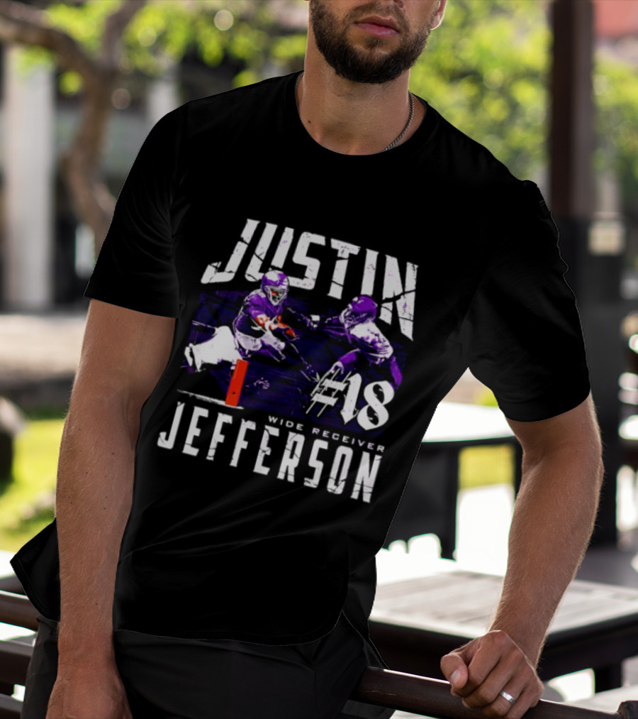 Justin Jefferson Minnesota Vikings Wide Receiver #18 Touchdown Dive T-Shirt
