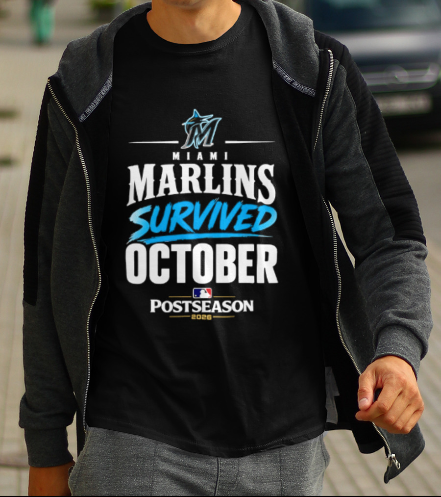 Miami Marlins Survived October 2026 MLB Postseason Victory Celebration T-Shirt