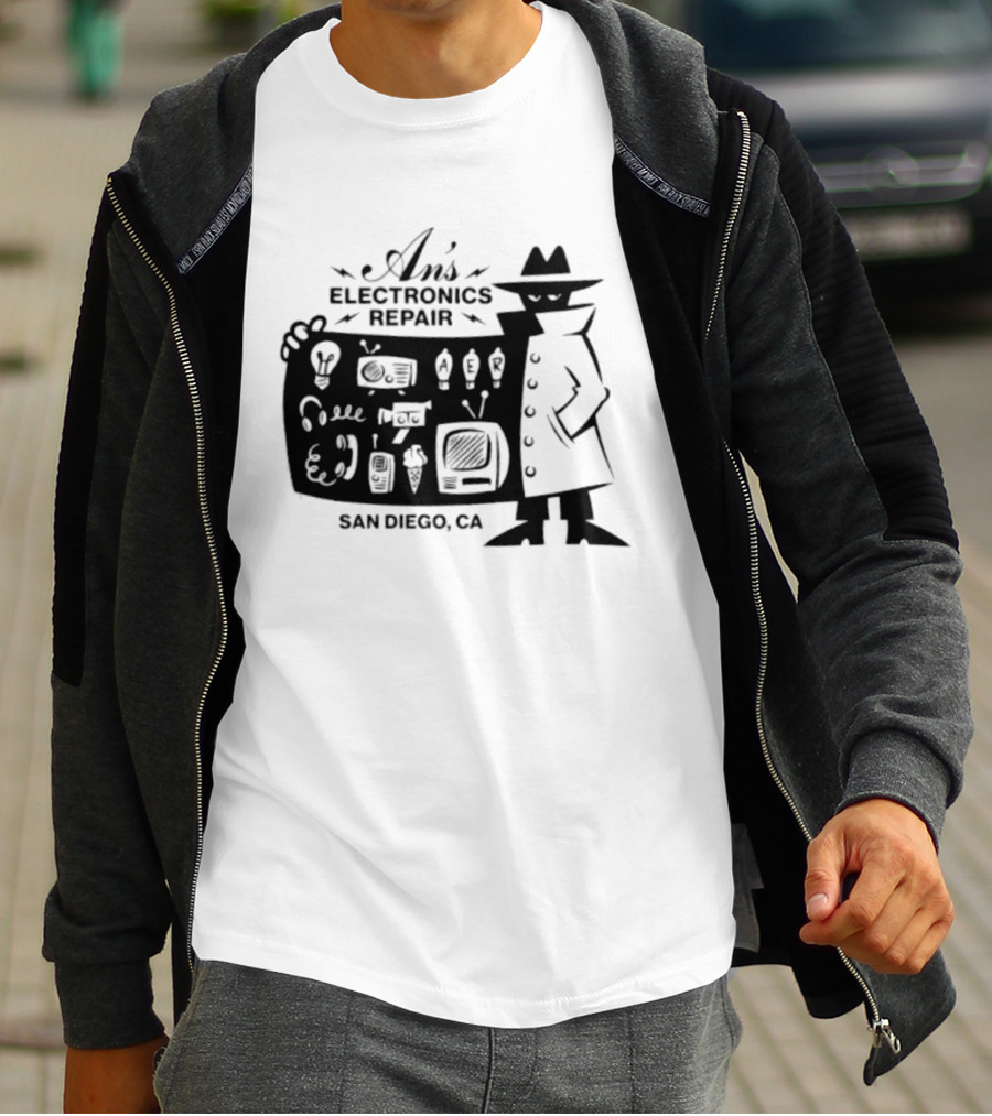 An's Electronics Repair Spy Trench Coat San Diego CA T-Shirt