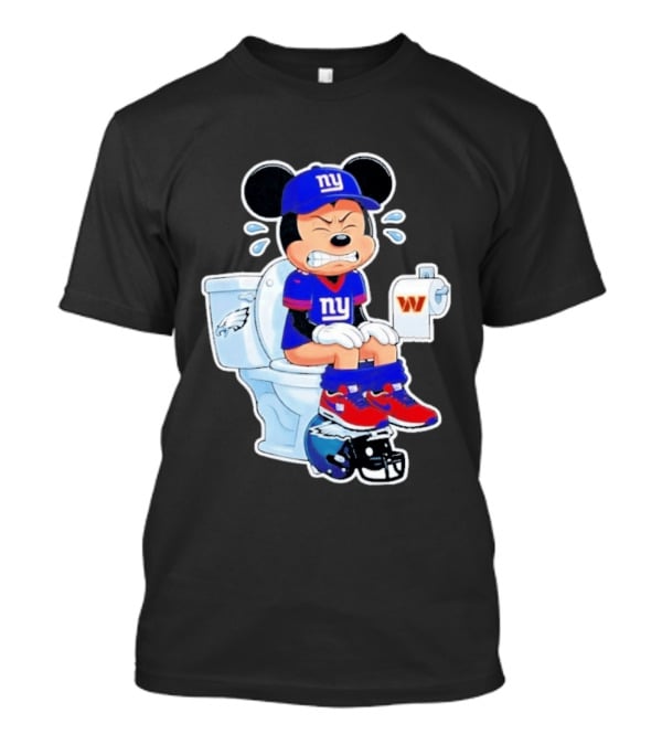 Mickey New York Giants Toilet Eagles Commanders Football Helmet T-Shirt