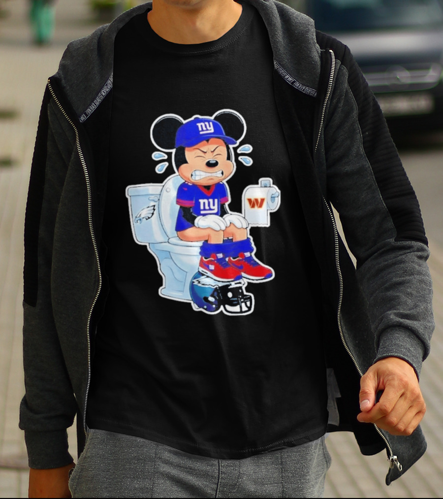 Mickey New York Giants Toilet Eagles Commanders Football Helmet T-Shirt
