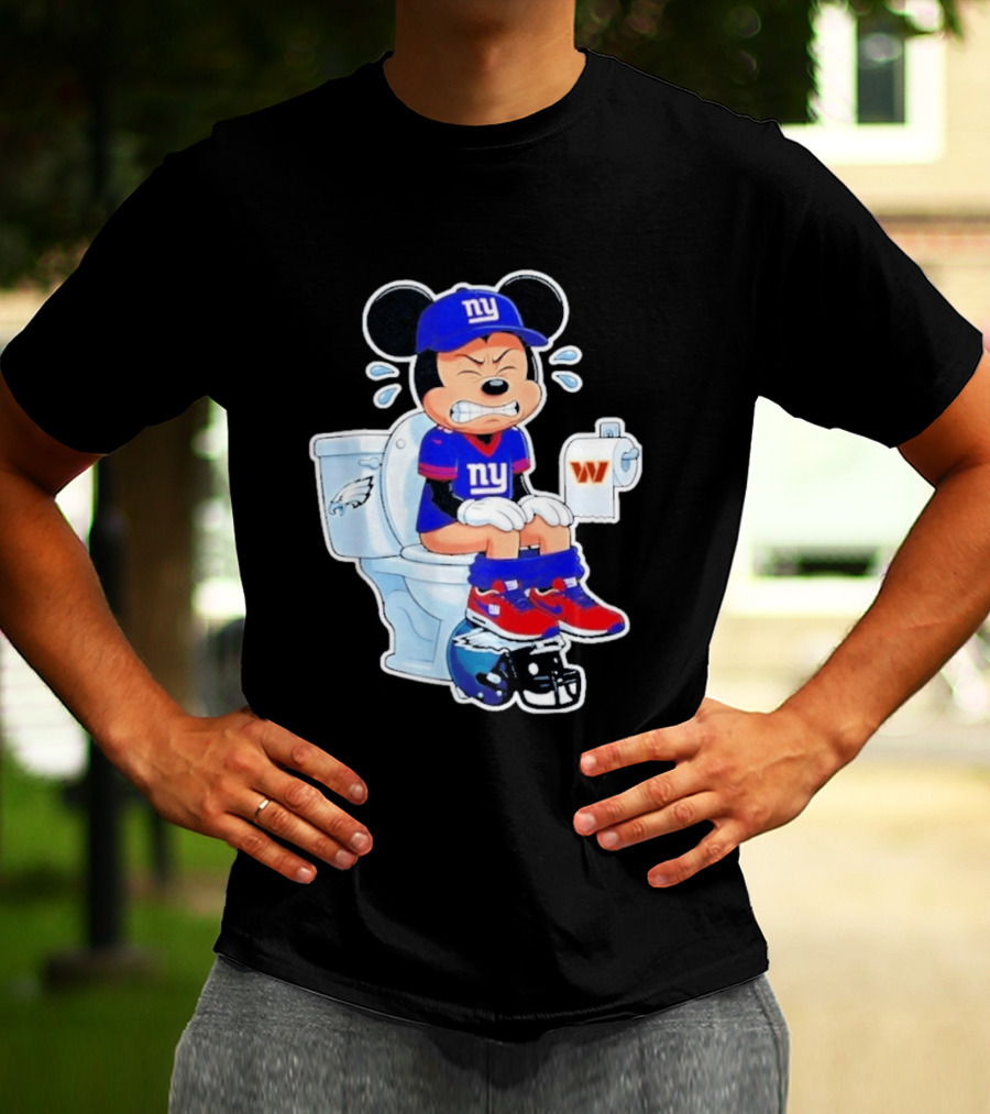 Mickey New York Giants Toilet Eagles Commanders Football Helmet T-Shirt
