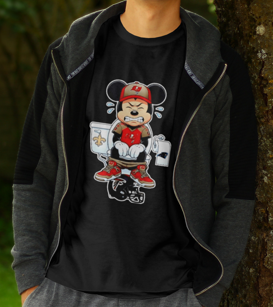 Mickey Toilet Tampa Bay Buccaneers Falcons Saints Panthers Football T-Shirt