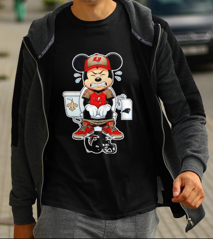 Mickey Toilet Tampa Bay Buccaneers Falcons Saints Panthers Football T-Shirt