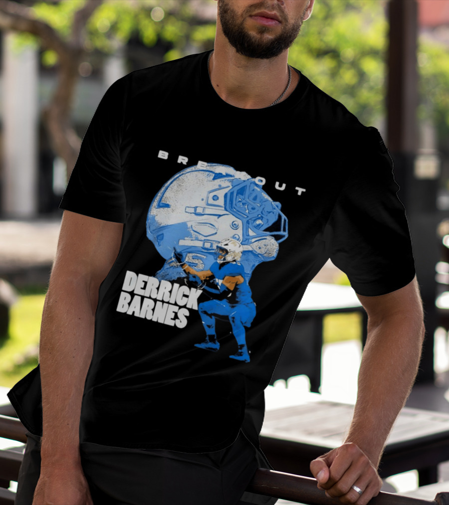 Derrick Barnes Detroit Lions Breakout Helmet T-Shirt