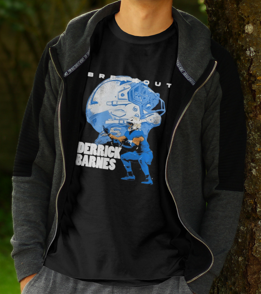 Derrick Barnes Detroit Lions Breakout Helmet T-Shirt