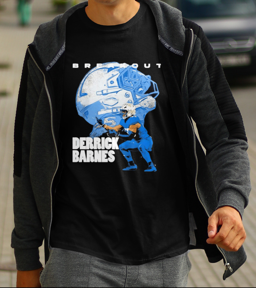 Derrick Barnes Detroit Lions Breakout Helmet T-Shirt