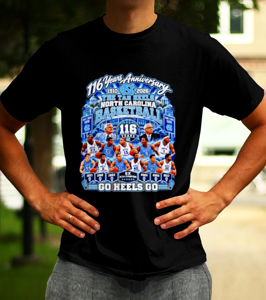 North Carolina Tar Heels Basketball 116 Years Anniversary 1910 2026 Go Heels Go T-Shirt
