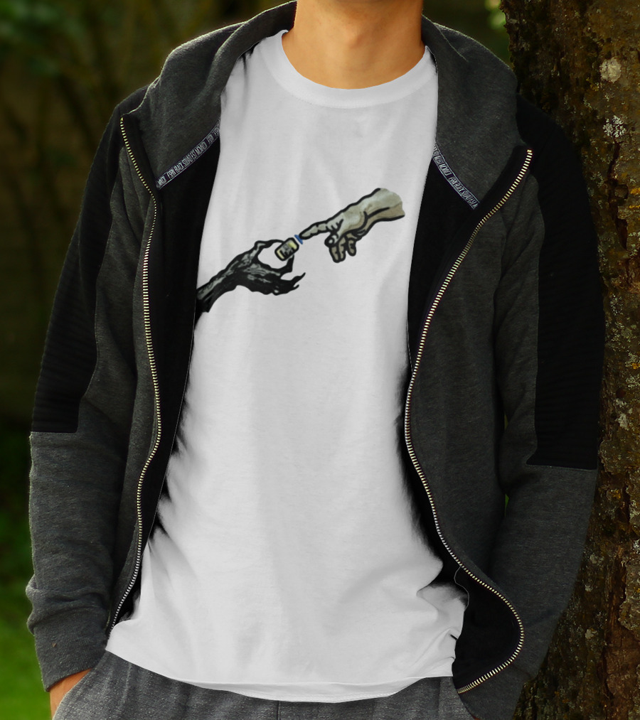Michelangelo Creation Of Adam Vaccine Hand T-Shirt
