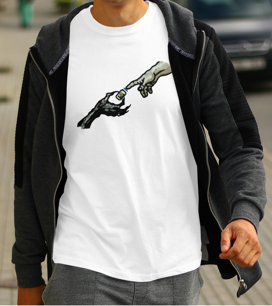 Michelangelo Creation Of Adam Vaccine Hand T-Shirt