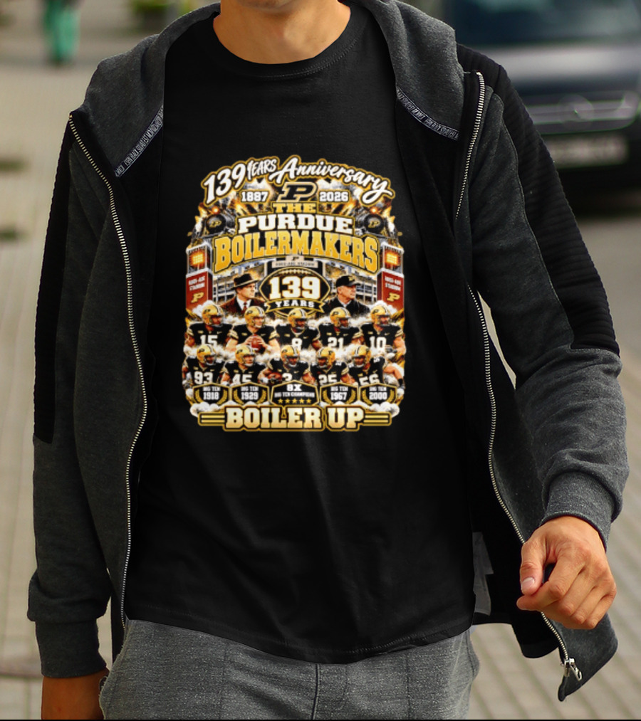 139 Years Anniversary 1887 2026 The Purdue Boilermakers Boiler Up Big Ten Champions T-Shirt
