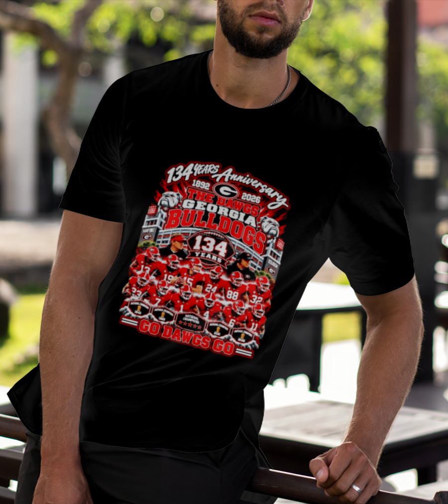 134 Years Anniversary 1892 2026 The Dawgs Georgia Bulldogs Go Dawgs Go T-Shirt