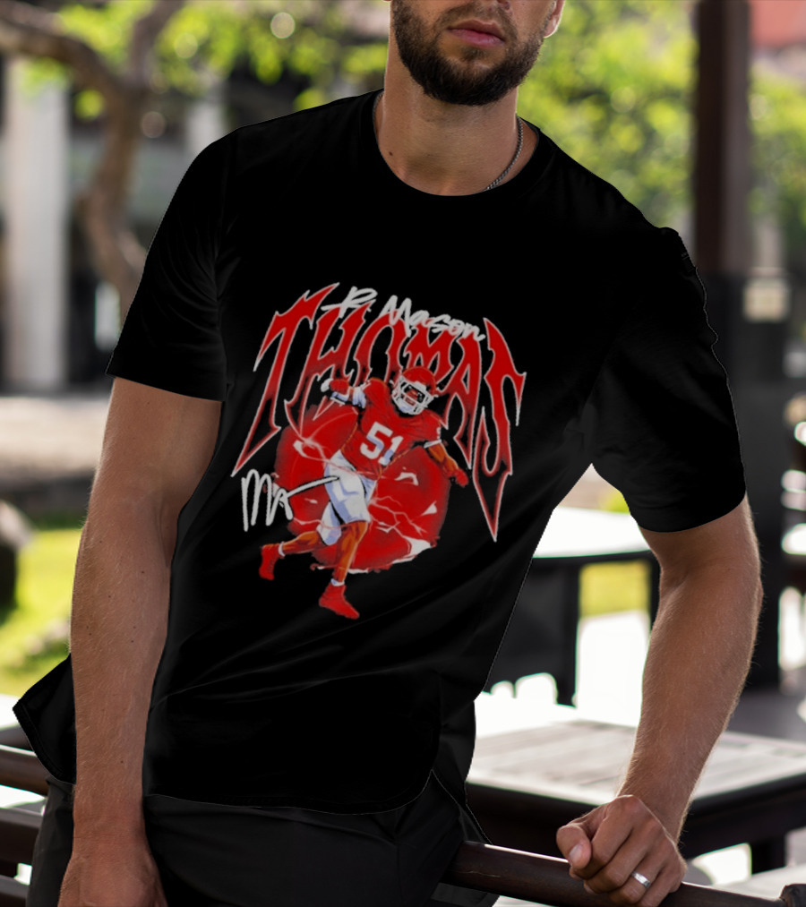 R Mason Thomas Kansas City Chiefs 51 Football Player T-Shirt