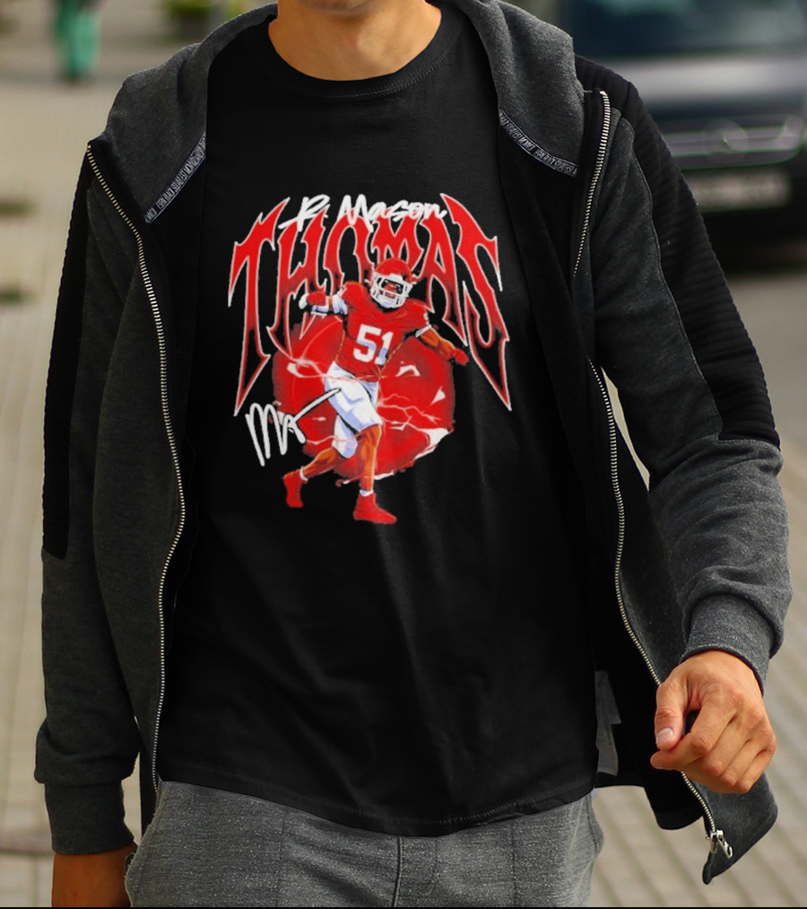 R Mason Thomas Kansas City Chiefs 51 Football Player T-Shirt