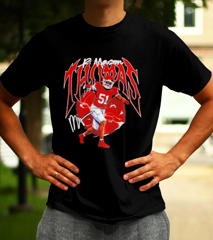 R Mason Thomas Kansas City Chiefs 51 Football Player T-Shirt