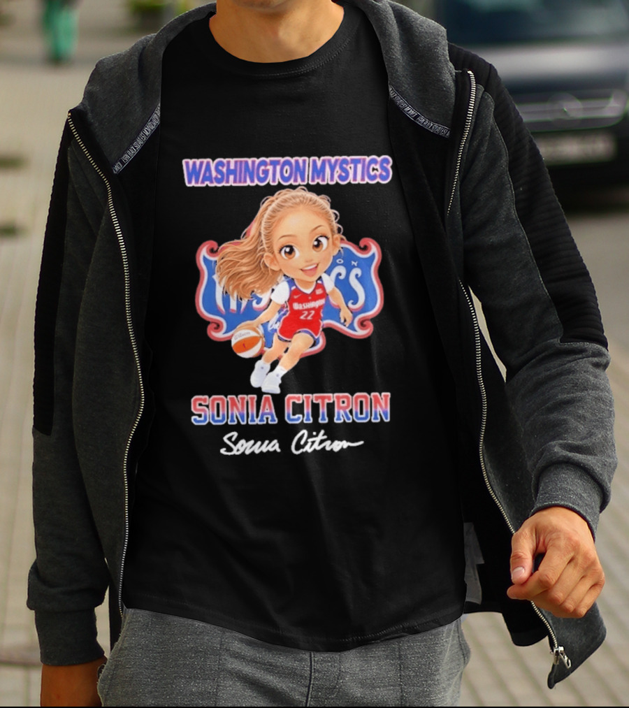 Washington Mystics Sonia Citron Basketball Player Caricature T-Shirt
