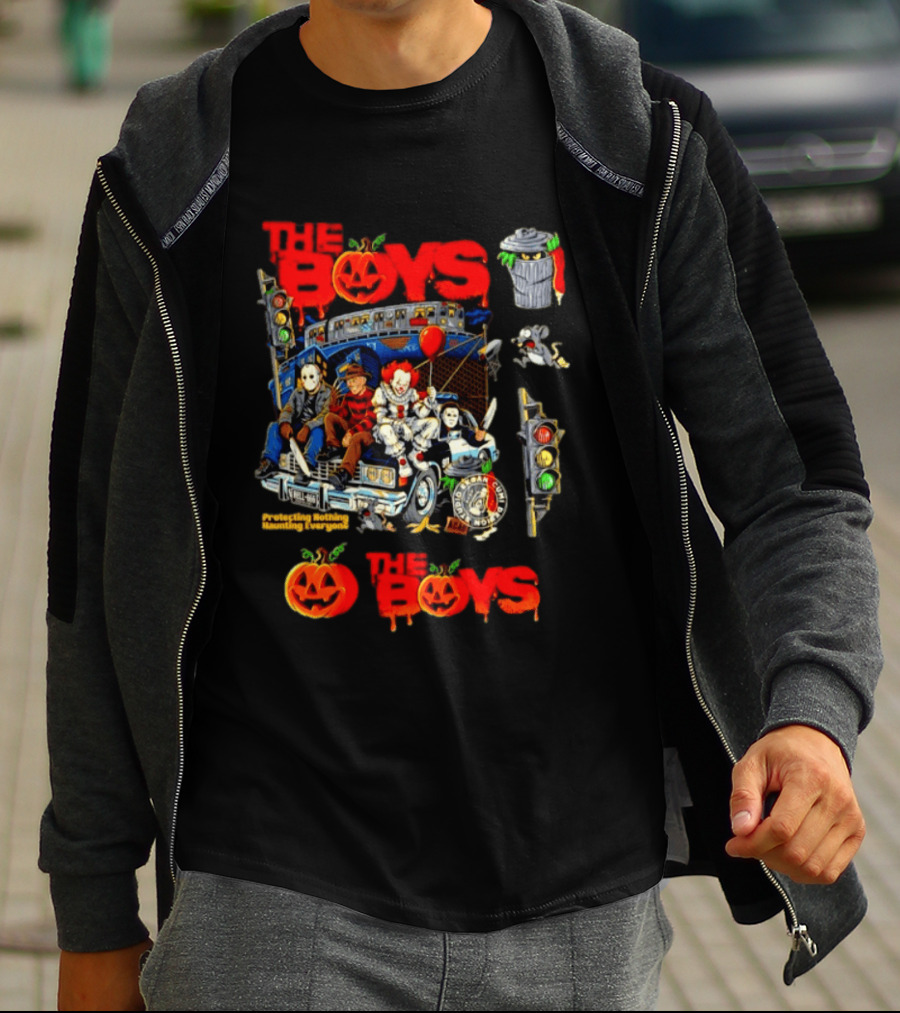The Boys Protecting Nothing Haunting Everyone Horror Movie Icons Halloween Pumpkin T-Shirt