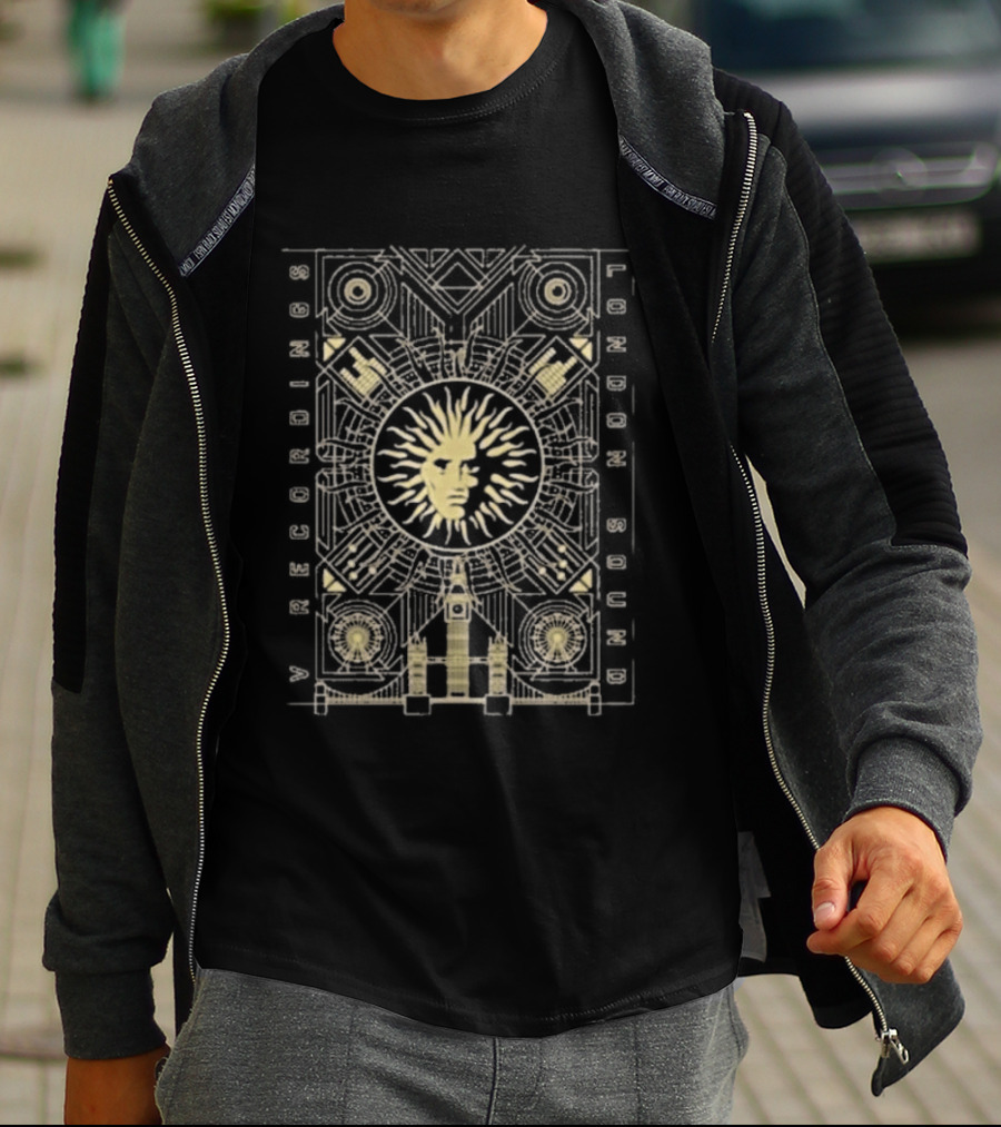 V Recordings V Deco Sunburst Geometric Art Deco T-Shirt
