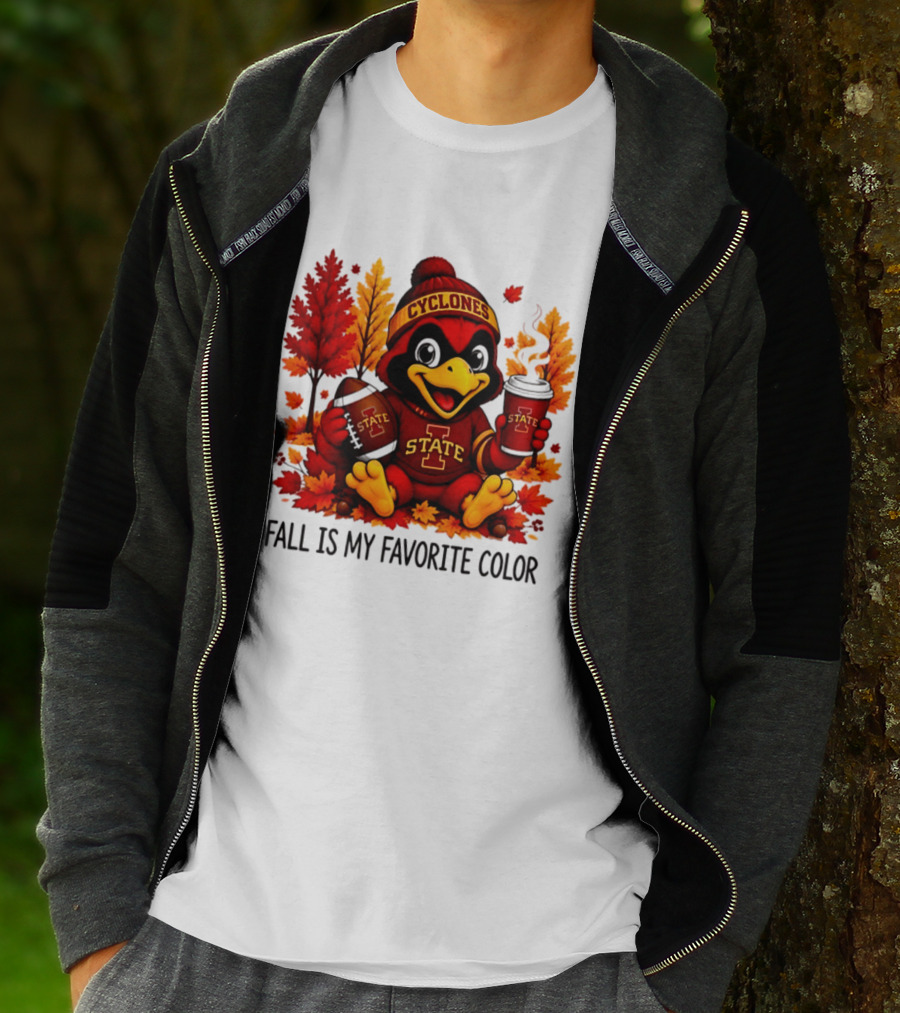 Iowa State Cyclones Fall Is My Favorite Color Football Leaves T-Shirt