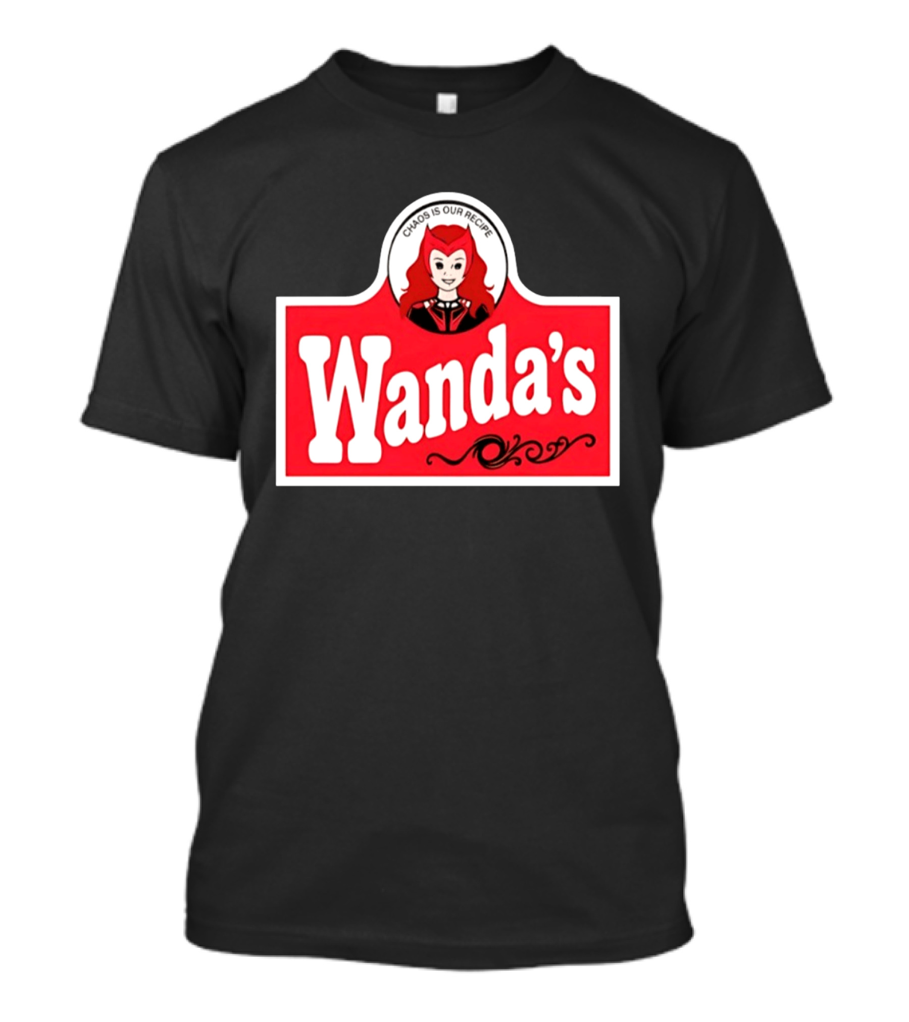 Wanda's Chaos Is Our Recipe Text With Character Graphic And Red T-Shirt