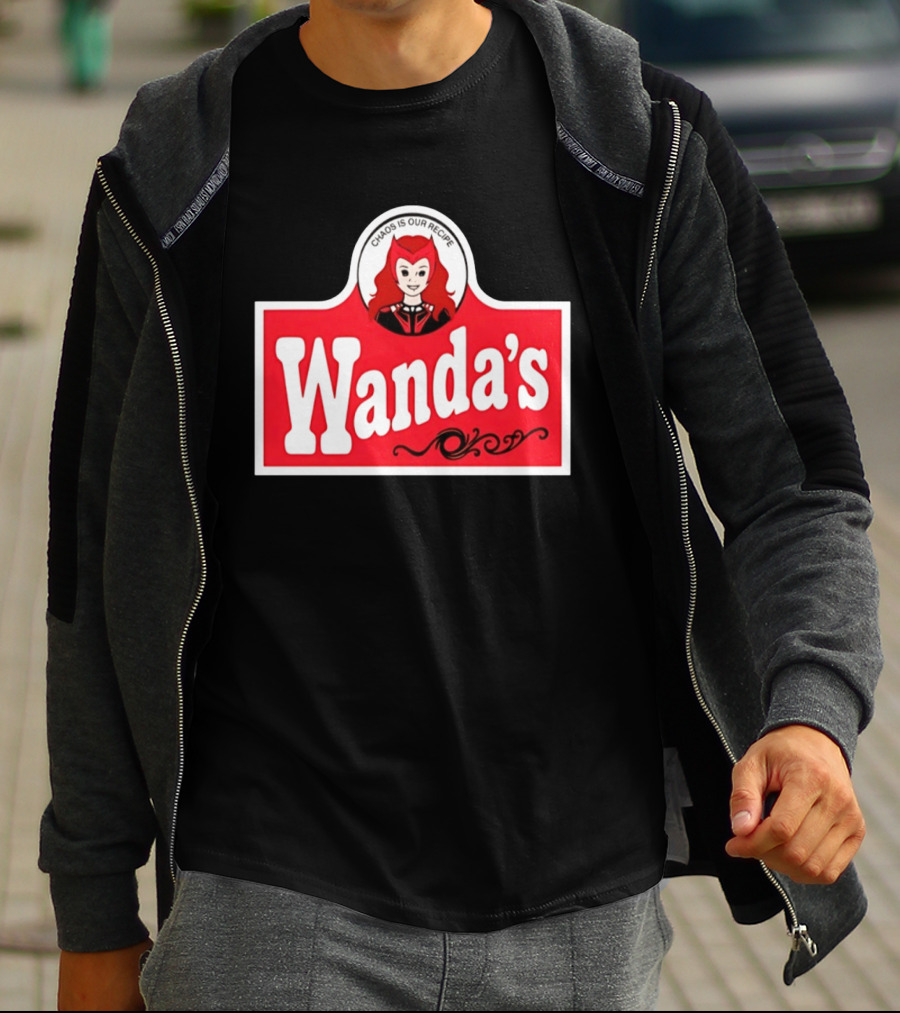 Wanda's Chaos Is Our Recipe Text With Character Graphic And Red T-Shirt