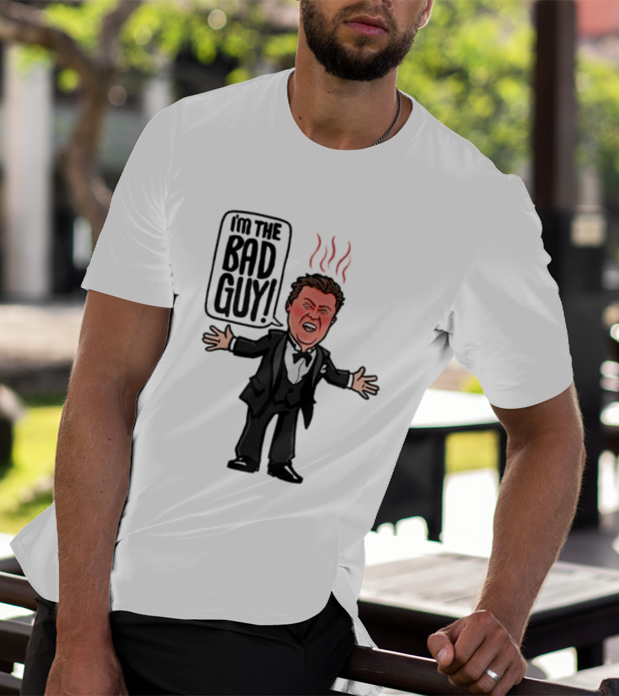 Say Hello To The Bad Guy Cartoon Flames Expression T-Shirt
