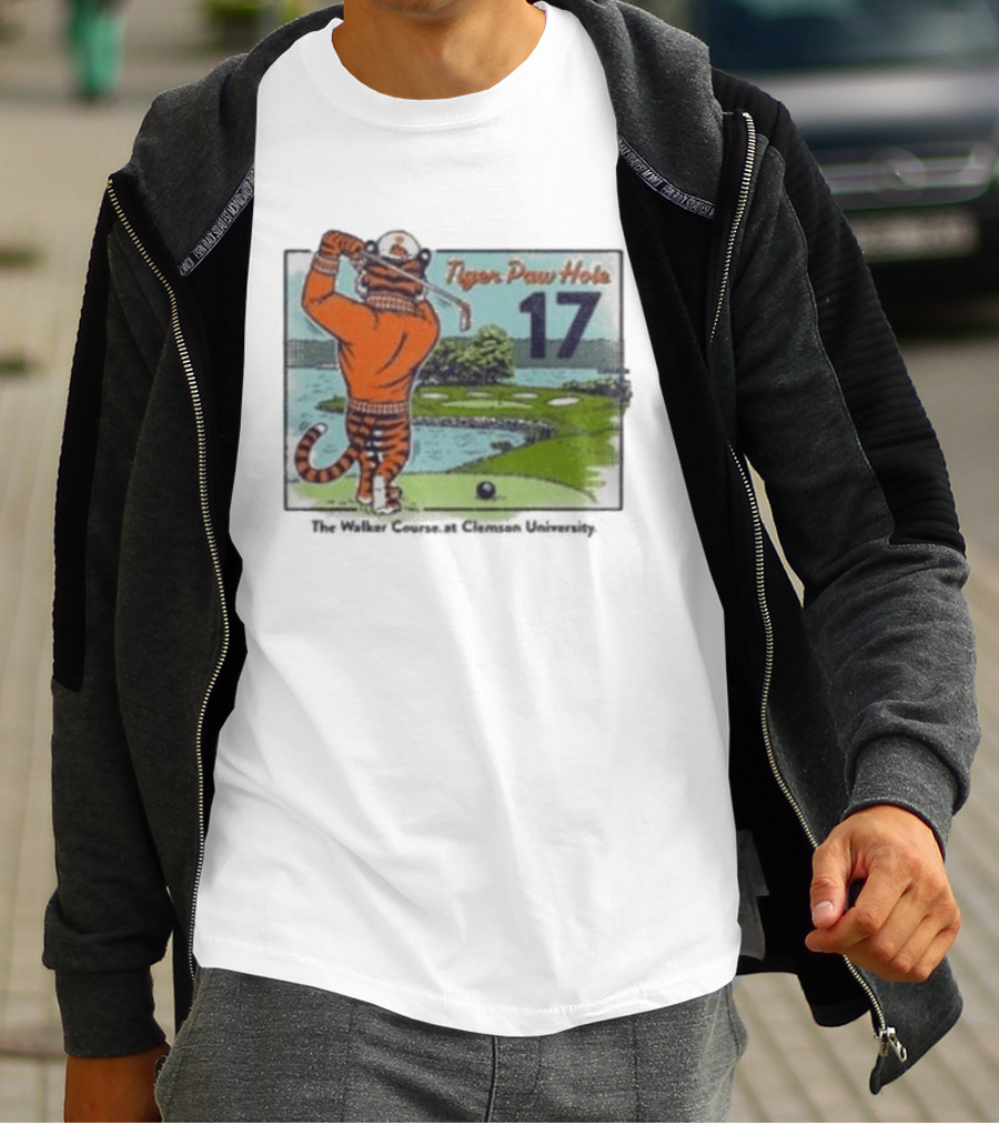 Tiger Paw Hole 17 The Walker Course Clemson University T-Shirt