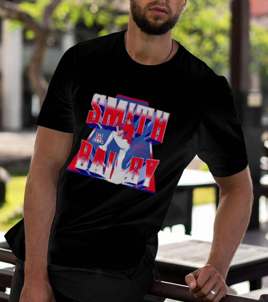 Smith Bailey 22 Arizona Wildcats NCAA Baseball Player T-Shirt