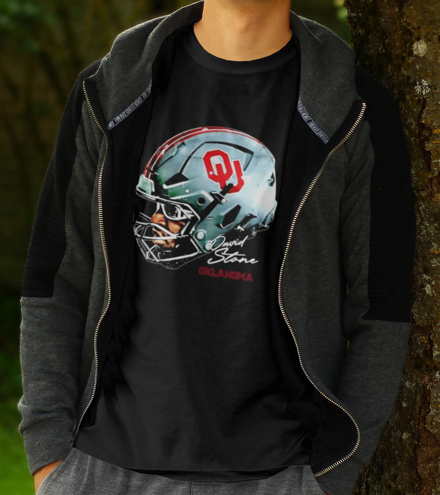David Stone Oklahoma Sooners NCAA Football OU Helmet T-Shirt