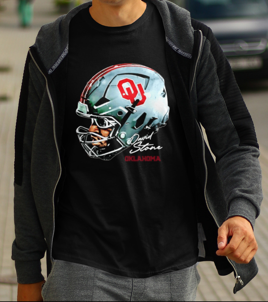 David Stone Oklahoma Sooners NCAA Football OU Helmet T-Shirt
