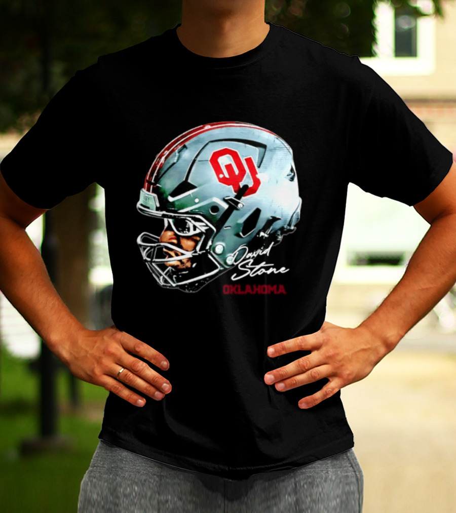 David Stone Oklahoma Sooners NCAA Football OU Helmet T-Shirt
