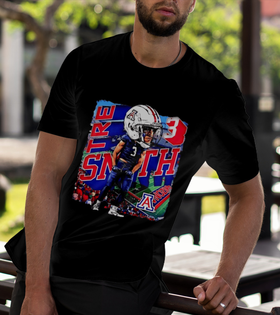 Tre Smith 3 Arizona Wildcats NCAA Football Caricature T-Shirt