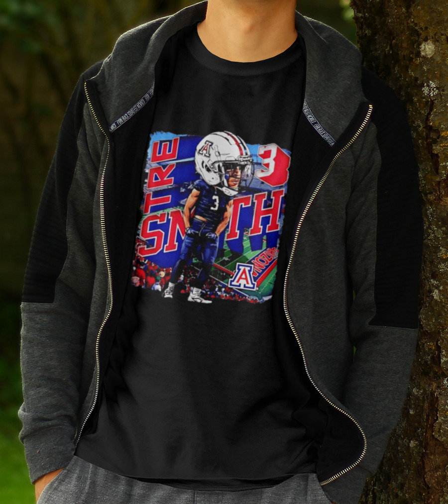 Tre Smith 3 Arizona Wildcats NCAA Football Caricature T-Shirt