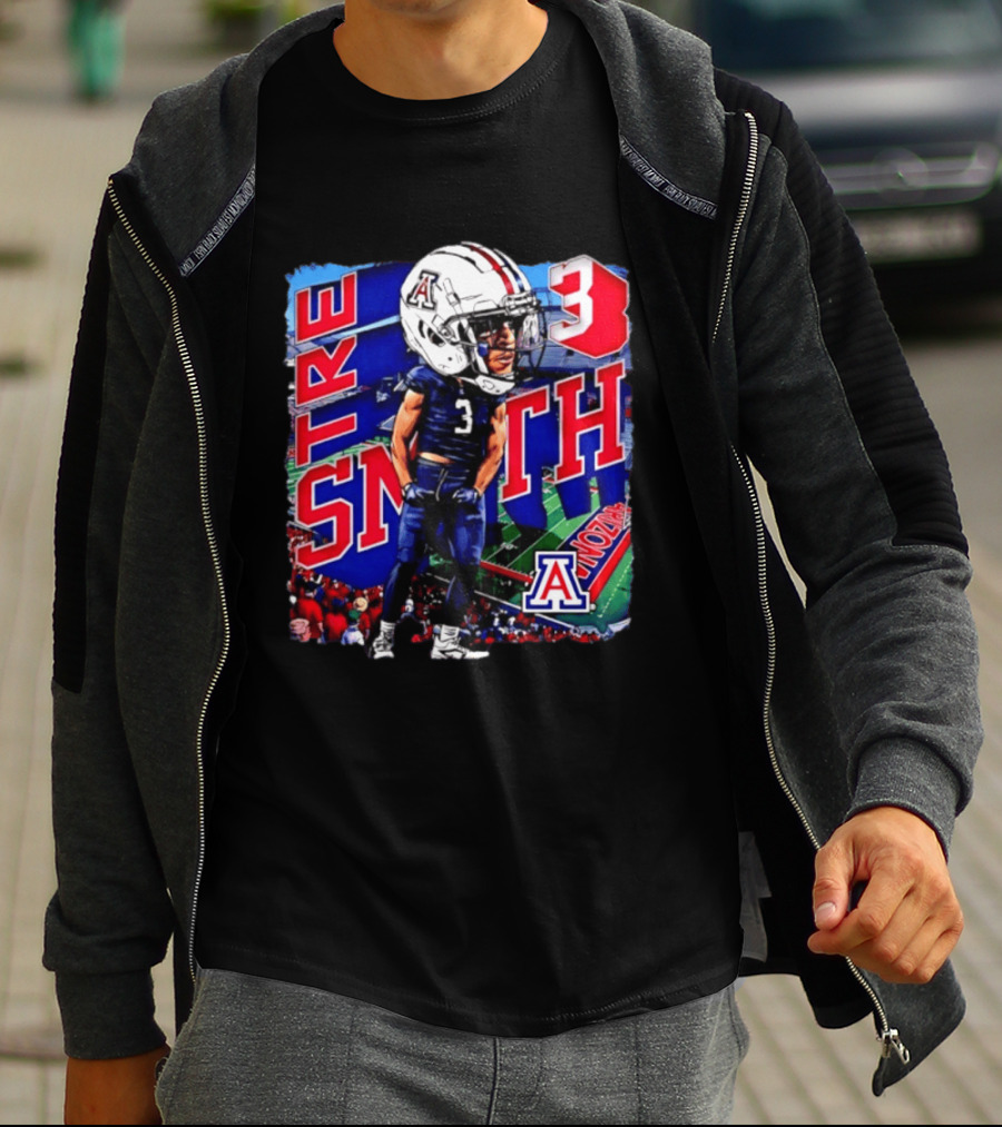 Tre Smith 3 Arizona Wildcats NCAA Football Caricature T-Shirt