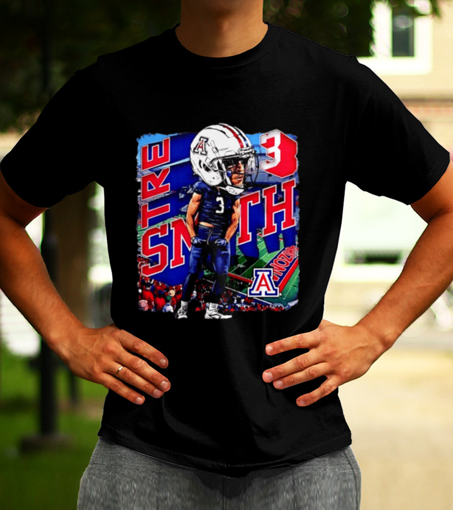 Tre Smith 3 Arizona Wildcats NCAA Football Caricature T-Shirt
