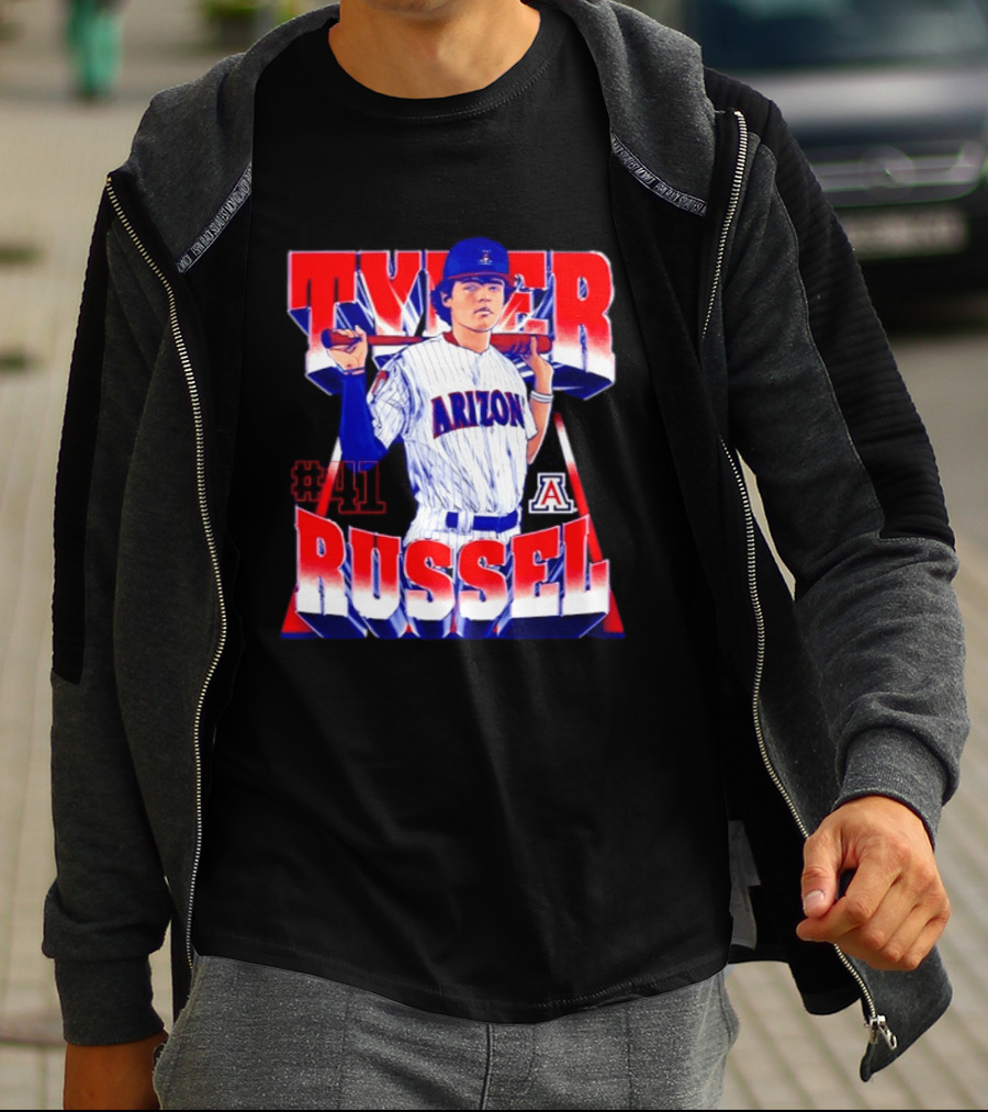 Tyler Russell #41 Arizona Wildcats NCAA Baseball Player T-Shirt