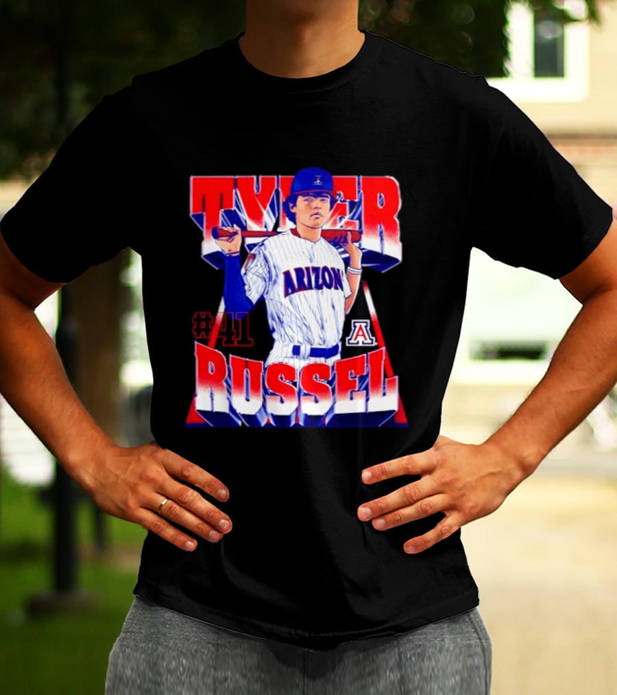 Tyler Russell #41 Arizona Wildcats NCAA Baseball Player T-Shirt