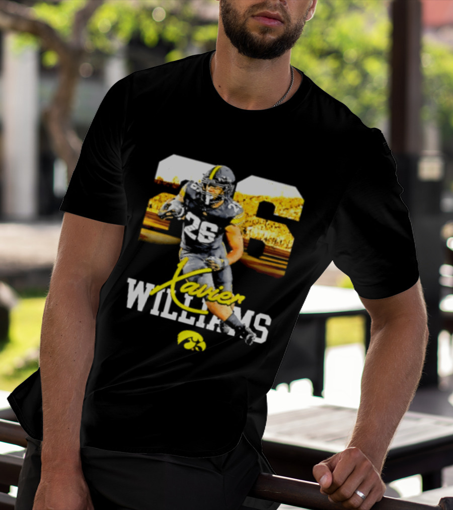 Iowa Hawkeyes Xavier Williams 26 NCAA Football Player Number T-Shirt