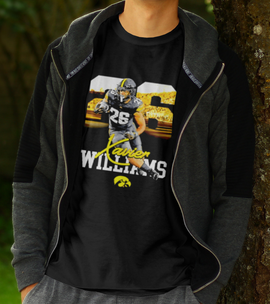 Iowa Hawkeyes Xavier Williams 26 NCAA Football Player Number T-Shirt