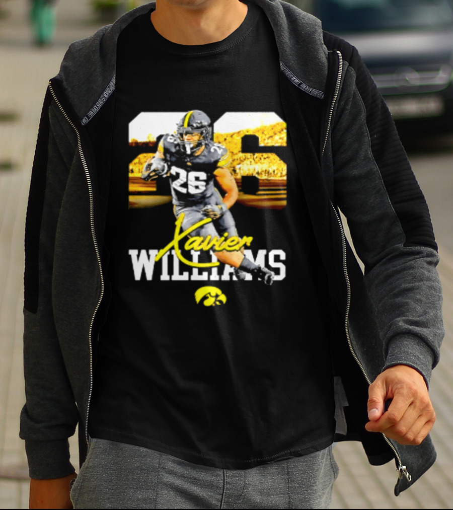 Iowa Hawkeyes Xavier Williams 26 NCAA Football Player Number T-Shirt