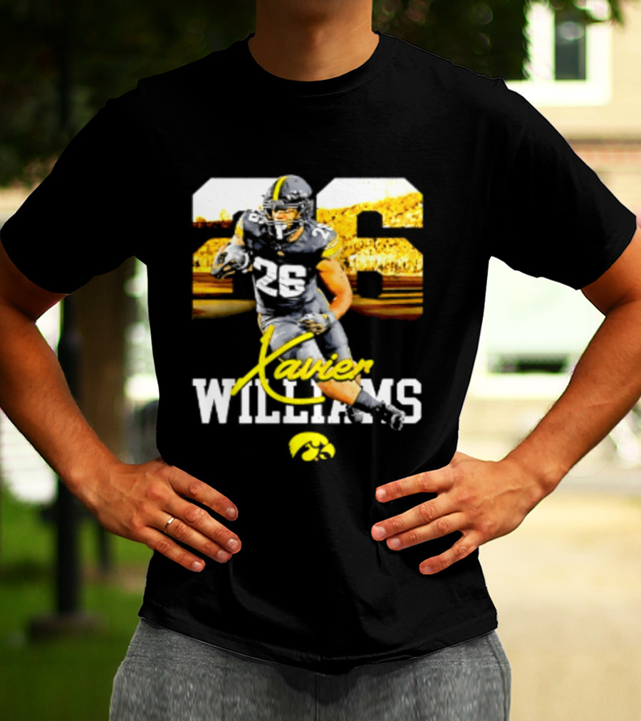 Iowa Hawkeyes Xavier Williams 26 NCAA Football Player Number T-Shirt