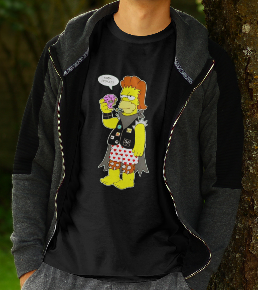 The Simpsons Homer Mmm Princess Punk Donut Eating T-Shirt