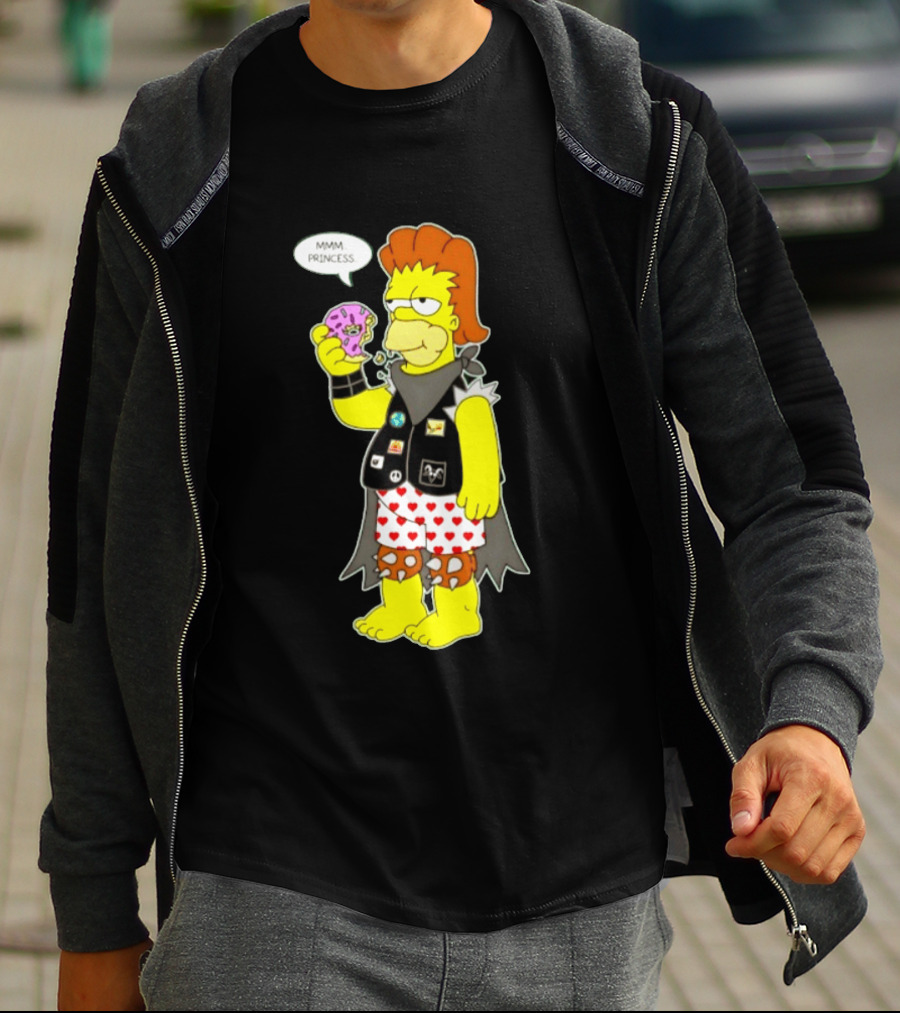 The Simpsons Homer Mmm Princess Punk Donut Eating T-Shirt