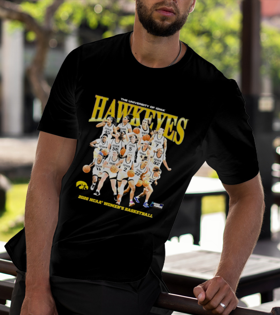 The University Of Iowa Hawkeyes 2026 NCAA Women's Basketball Team Players T-Shirt