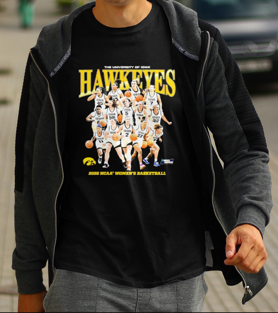 The University Of Iowa Hawkeyes 2026 NCAA Women's Basketball Team Players T-Shirt