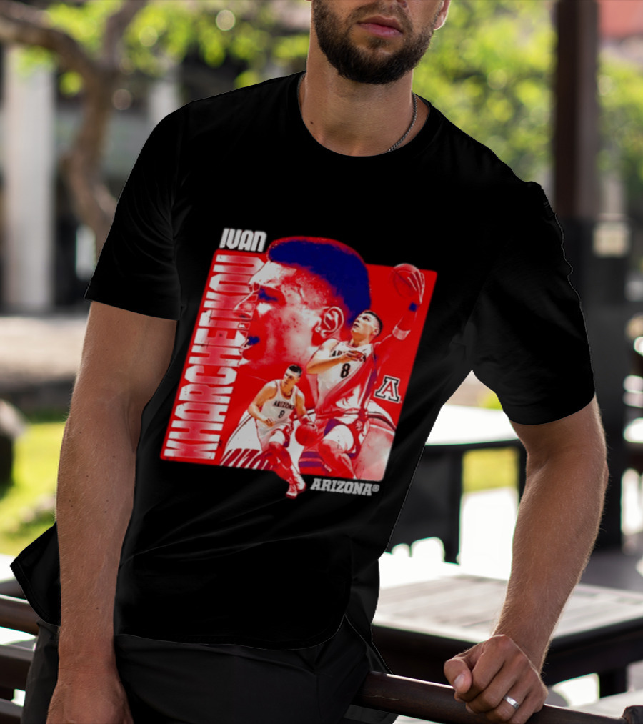 Ivan Kharchenkov 8 Arizona Wildcats NCAA Basketball Player T-Shirt