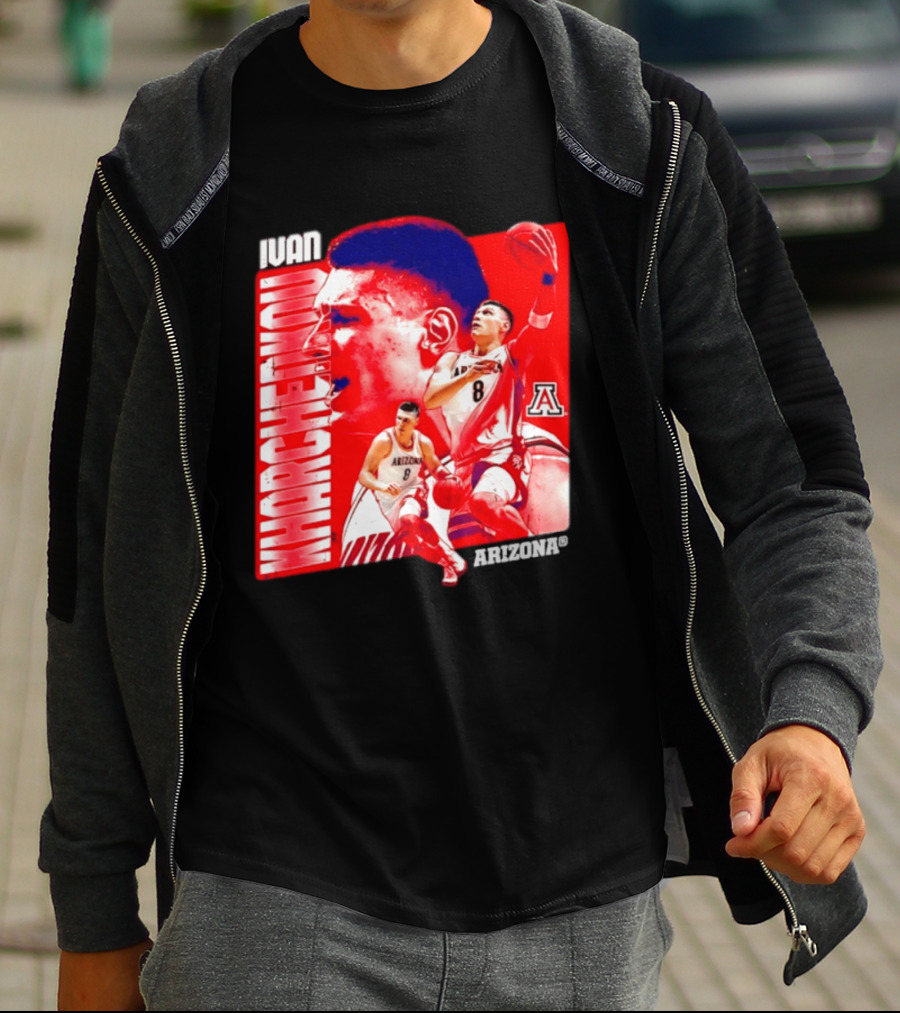 Ivan Kharchenkov 8 Arizona Wildcats NCAA Basketball Player T-Shirt