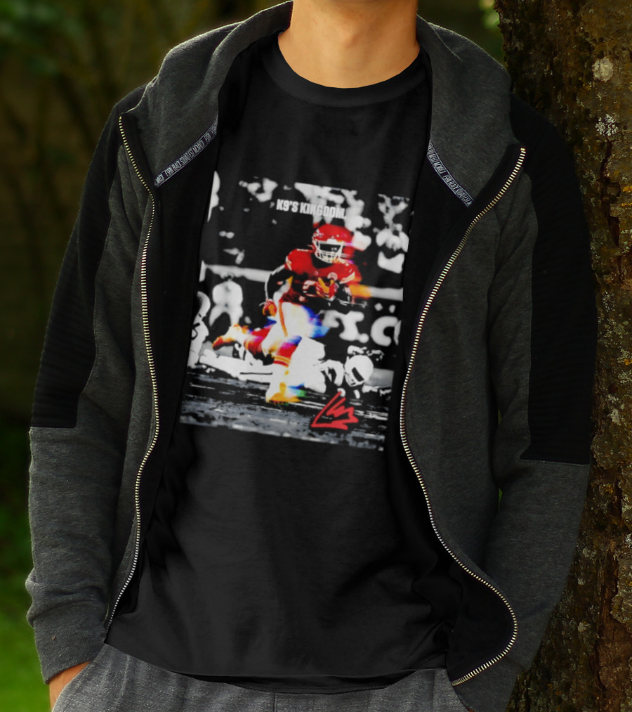 Kansas City Chiefs Kenneth Walker III K9's Kingdom Football Player In Action T-Shirt