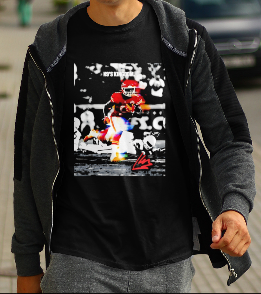 Kansas City Chiefs Kenneth Walker III K9's Kingdom Football Player In Action T-Shirt