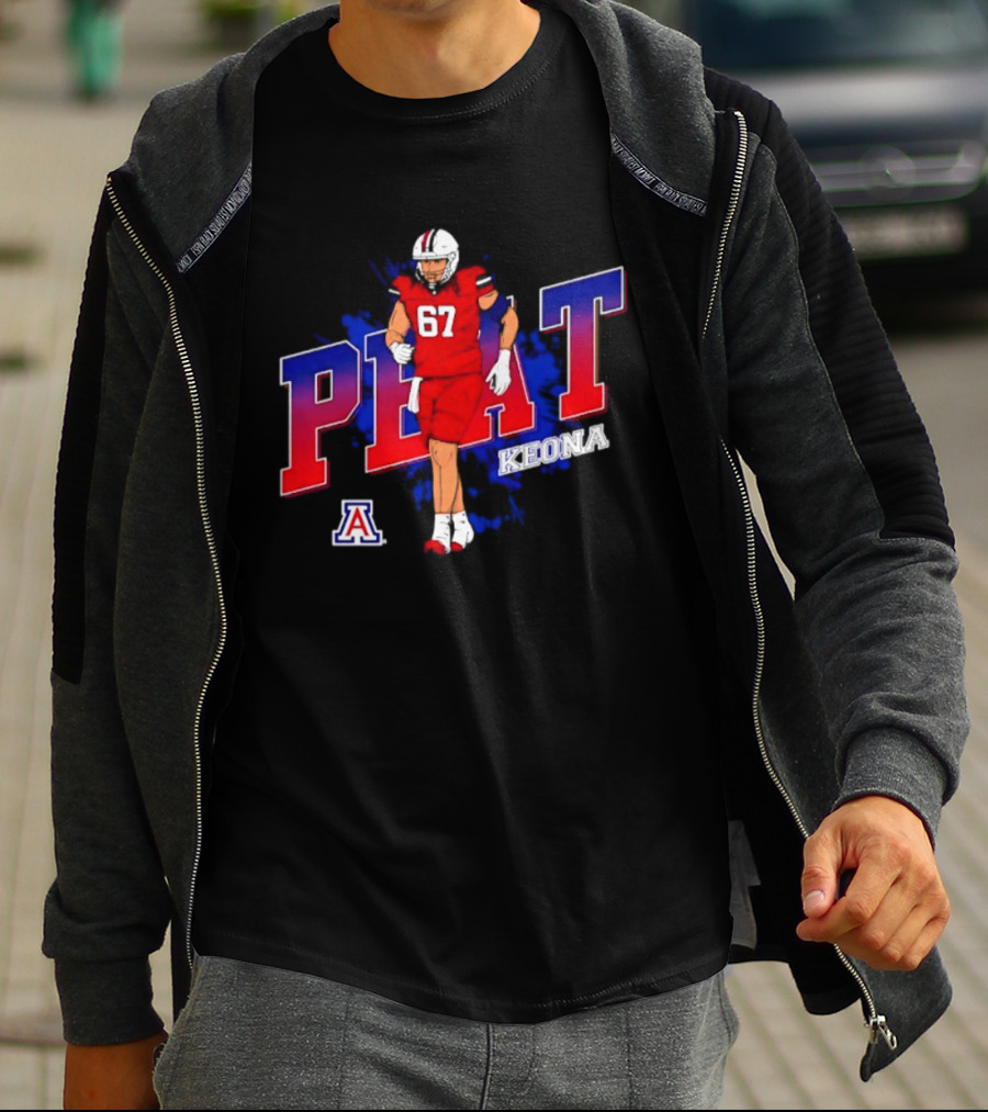 Arizona Wildcats Keona Peat 67 NCAA Football Player Caricature T-Shirt